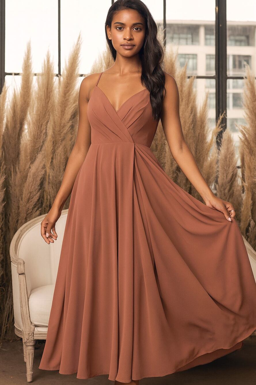 Lulus Lovely Rusty Rose Bridesmaid Maxi Dress Large NWT Formal Wedding Gown